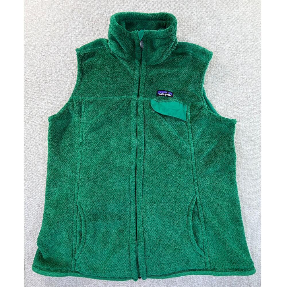 Patagonia Women's Green XL Re Tool Front Zip Fleece Outdoor Hiking Vest Layer